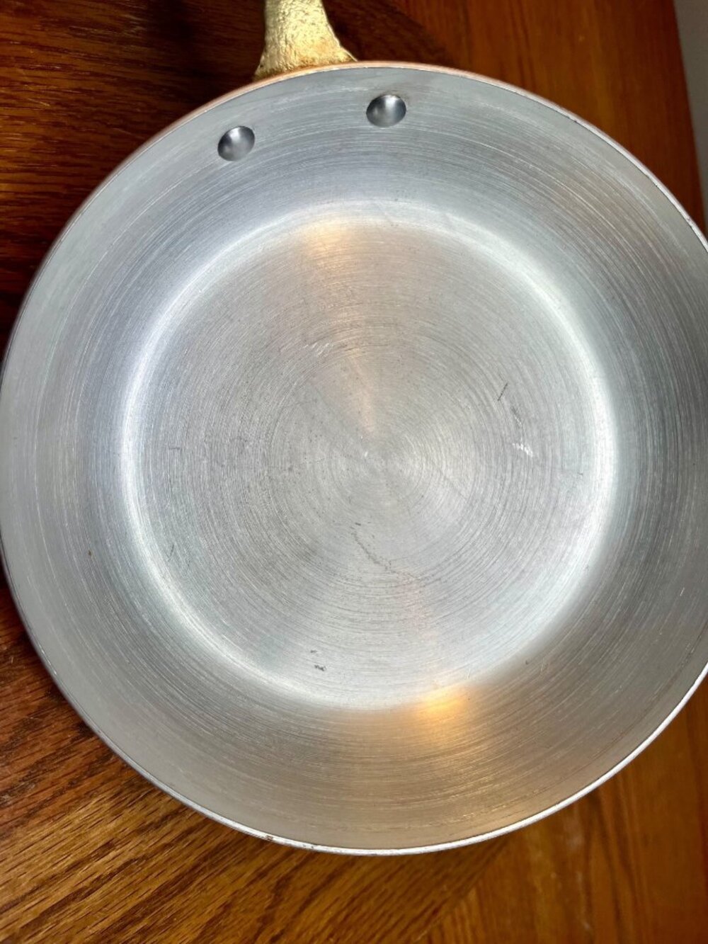 Vintage Copper  Frying Pan (7.5 diameter) With Brass Handle - Picture 7 of 14